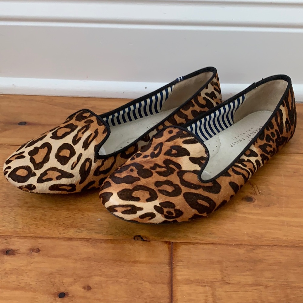 Charles Philip cheetah print flats